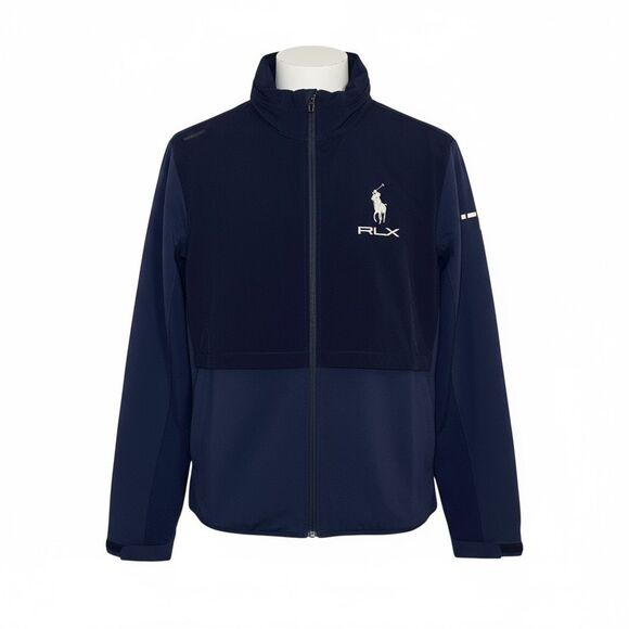 Polo Ralph Lauren RLX Big Pony Full Zip Water Resistant Hooded Rain Jacket L - Picture 1 of 9